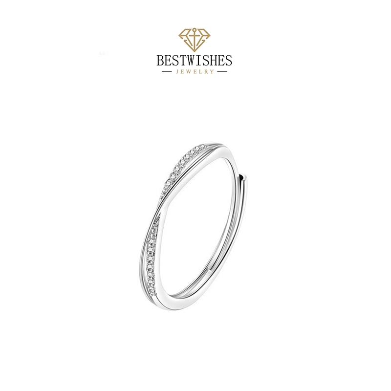 Jewelry แหวนเพชร แหวนแฟชั่นปรับได้  แหวนสุภาพสตรี  เรียบง่าย J004Z  ของขวัญที่สวยงาม