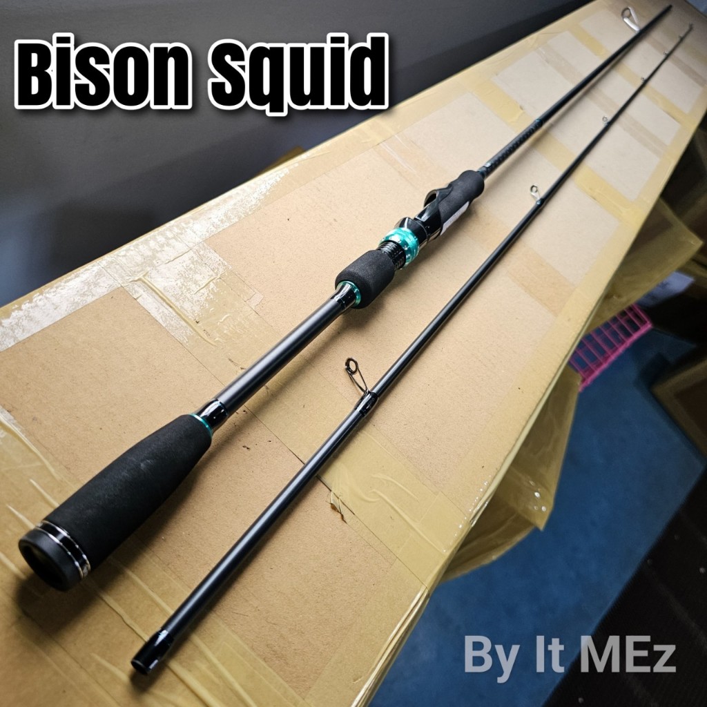 [ ของแท้ ]  คันตกหมึก 🦑 กราไฟท์ Bison Squid 8.6 ฟุต 2 ท่อน เหมาะสำหรับ ตกหมึก ตกปลาเกล็ด ตกสปิ๋ว Spi
