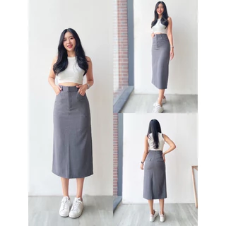 (S-5XL)🦋 กระโปรงยาว (รุ่นผ่าหลัง) ทรงสวย ใส่แมทช์ง่าย ✔️