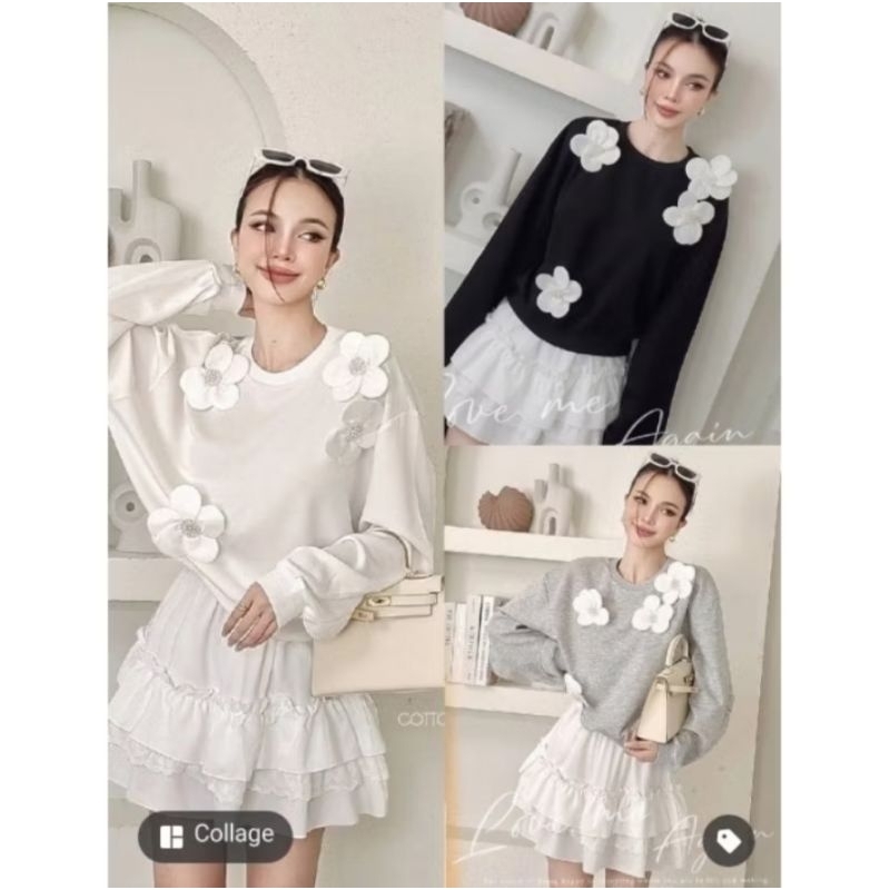 cottoncandy​ แขนยาวผ้านาโนล่าสุด​ เนื้อผ้่เด้งยืดใส่สบาย​ ทรงobersizeน่ารักๆ