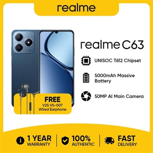 โทรศัพท์ Realme C63 Pro 5G 12GB RAM + 512GB ROM Android 6.78 นิ้ว Original Phone ใหม่ในสต็อก รั