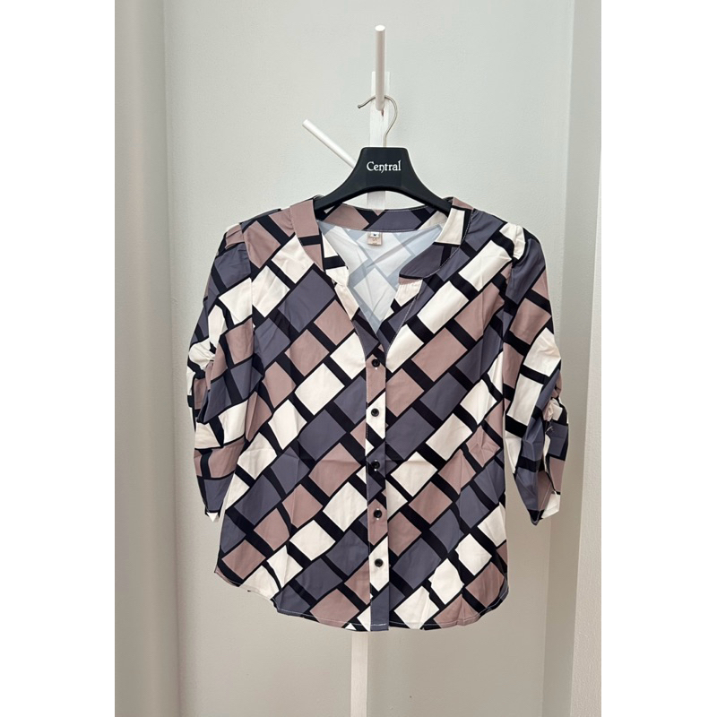 🔥👚คอวีปลายแขนหยุม ป้าย Seri Shop