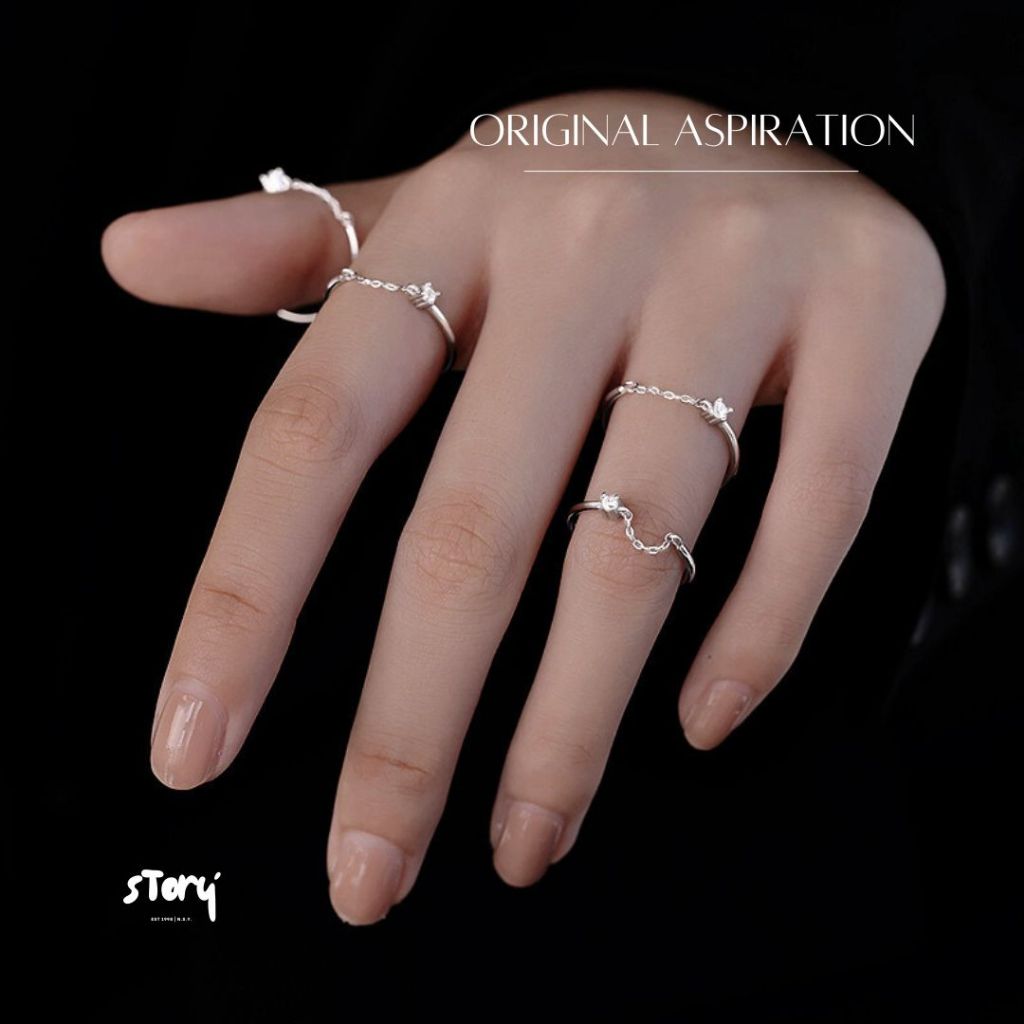 STORY แหวนแฟชั่น Original aspiration แหวนมงคล แหวนเพชร แหวนเงิน ปรับขนาดได้ แหวนที่ไม่ซ้ำใคร