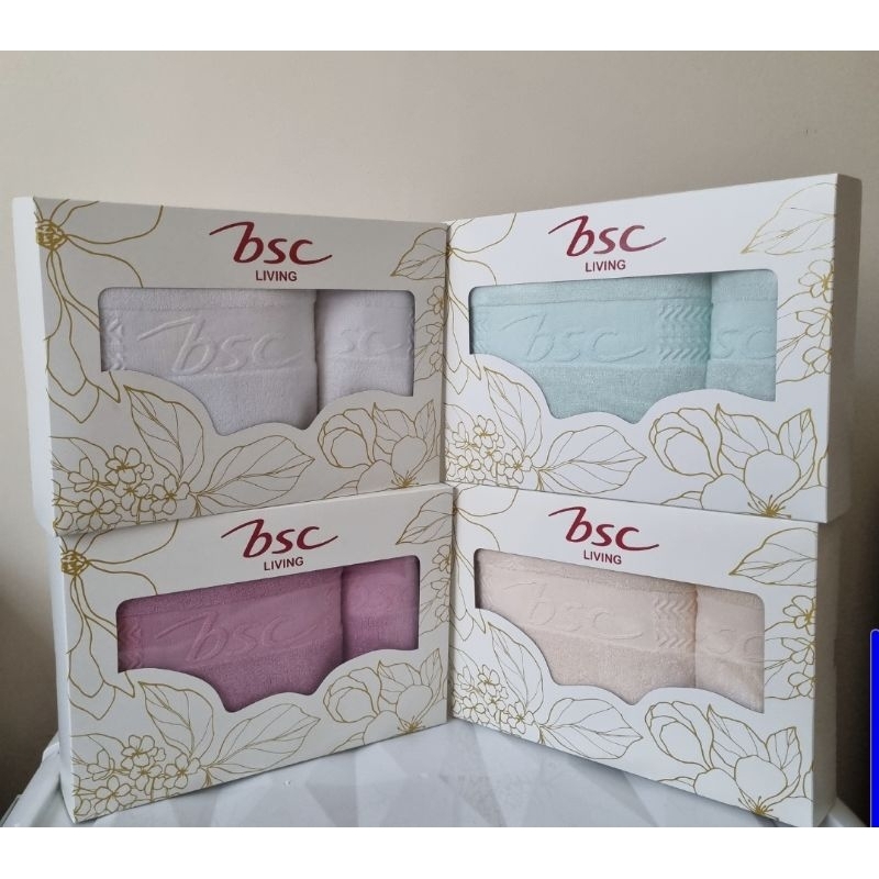 ผ้าเช็ดตัว70×135cm ผ้าเช็ดผม 34×80cm BSC GIFT SET