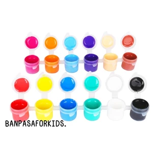 ชุดสีอะครีลิคสุดคุ้ม 6 สี 12สี พร้อมแปรงระบายสี ชุดอุปกรณ์ศิลปะ สำหรับเด็ก สีสันสดใส แห้งเร็ว