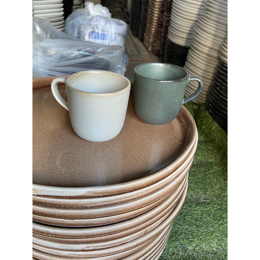 แก้วชากาแฟ8oz.สีวินเทจปูนลอฟ์ทและเขียววินเทจ