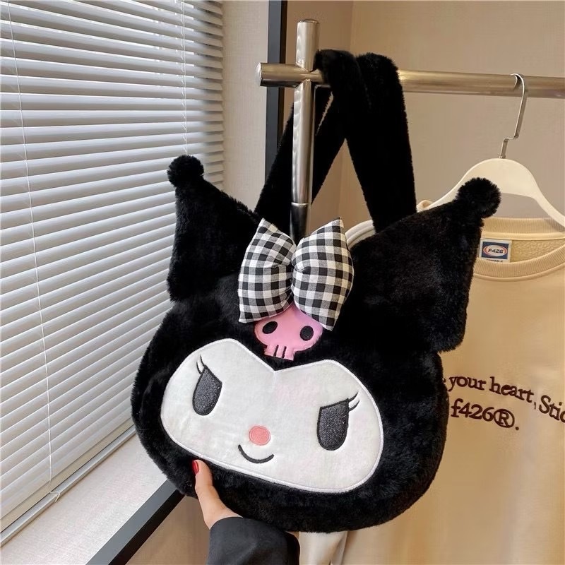 🚚พร้อมส่ง🚚 Cici20208กระเป๋าขนนิ่ม สวยมาก คุโรมิ ชินนาม่อน มายเมโลดี้ สะพายข้าง เก๋ๆ สวย สุดน่ารัก