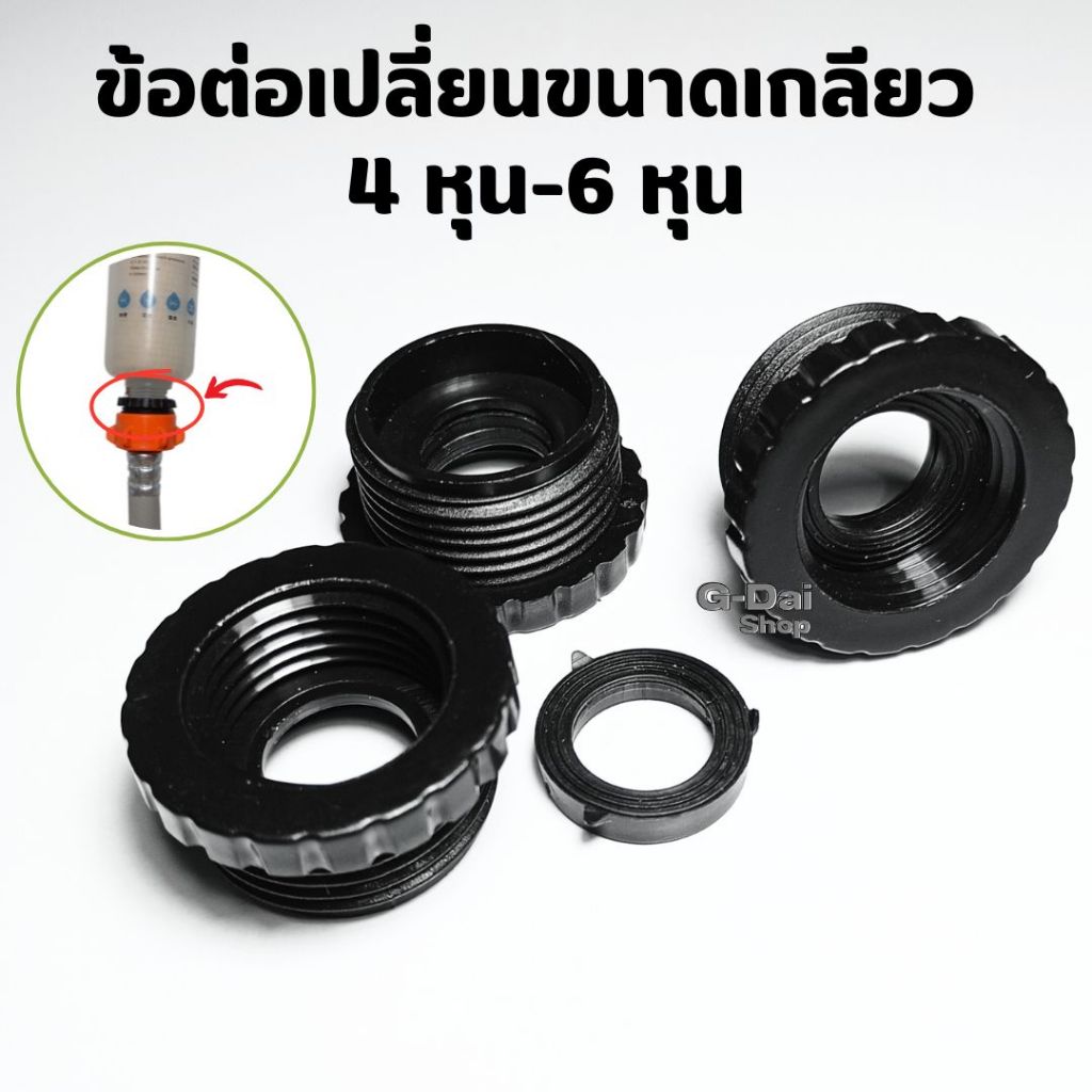 ข้อต่อเปลี่ยนขนาดเกลียว เกลียวนอก 6 หุน เกลียวใน 4 หุน (ราคาต่อ 1 ชิ้น)