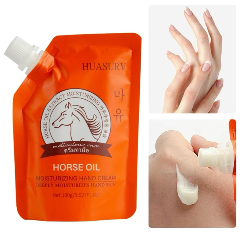 ครีมทามือ ให้ความชุ่มชื้น น้ำมันม้า สกัดบำรุงมือ บำรุงเท้า ขนาด 100 กรัม