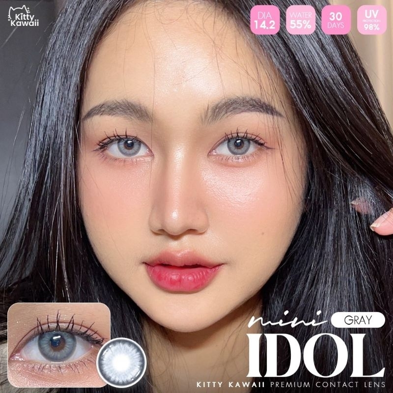 คอนแทคเลนส์ รุ่น Mini Idol สีเทา/ตาล Gray/Brown มีค่าสายตา (0.00)-(-6.00)