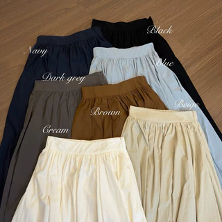 (A07) HEARTMADE——maison skirt(กระโปรงรูดเอวผ้า4ชิ้นสม๊อคหลังพร้อมกระเป๋าข้าง)
