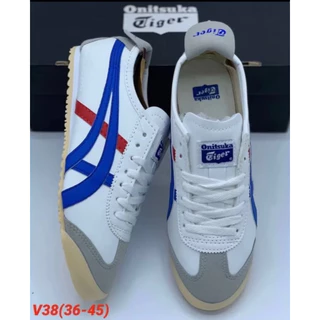 (ควร+เผื่อ1ไซส์)รองเท้าผ้าใบแบบหนัง🐯🐯มีเชือกใส่ได้หญิง ชายไซส์36___45สินค้าพร้อมส่ง