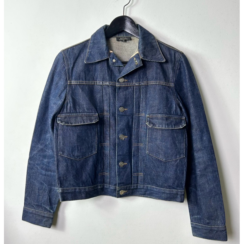 a.p.c. raw denim selvedge denim jacket (used)