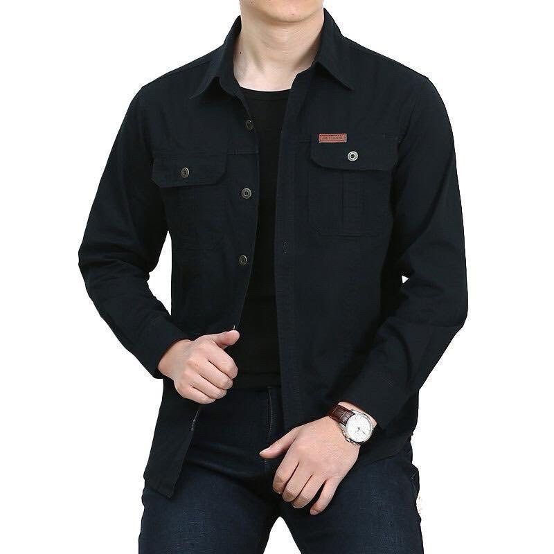 เสื้อแขนยาว TA-026 สีทึบวัยกลางคน ใส่ทำงาน ใส่แฟชั่น หล่อเท่ เนื้อผ้าดี ราคาถูก