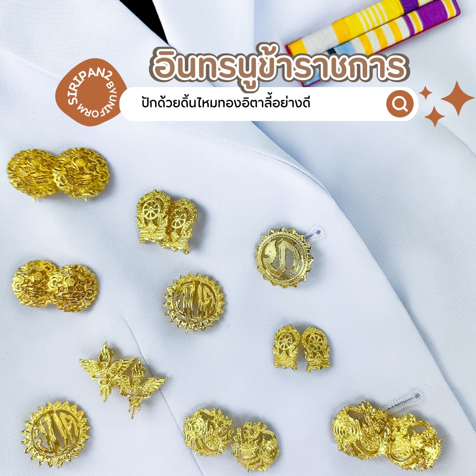 เข็มติดราชการ กนกคอ เทศบาล กระทรวงศึกษาธิการ(เสมา) สาธารณสุข เอกชน เทศบาล อบต. เกรดพรีเมี่ยม