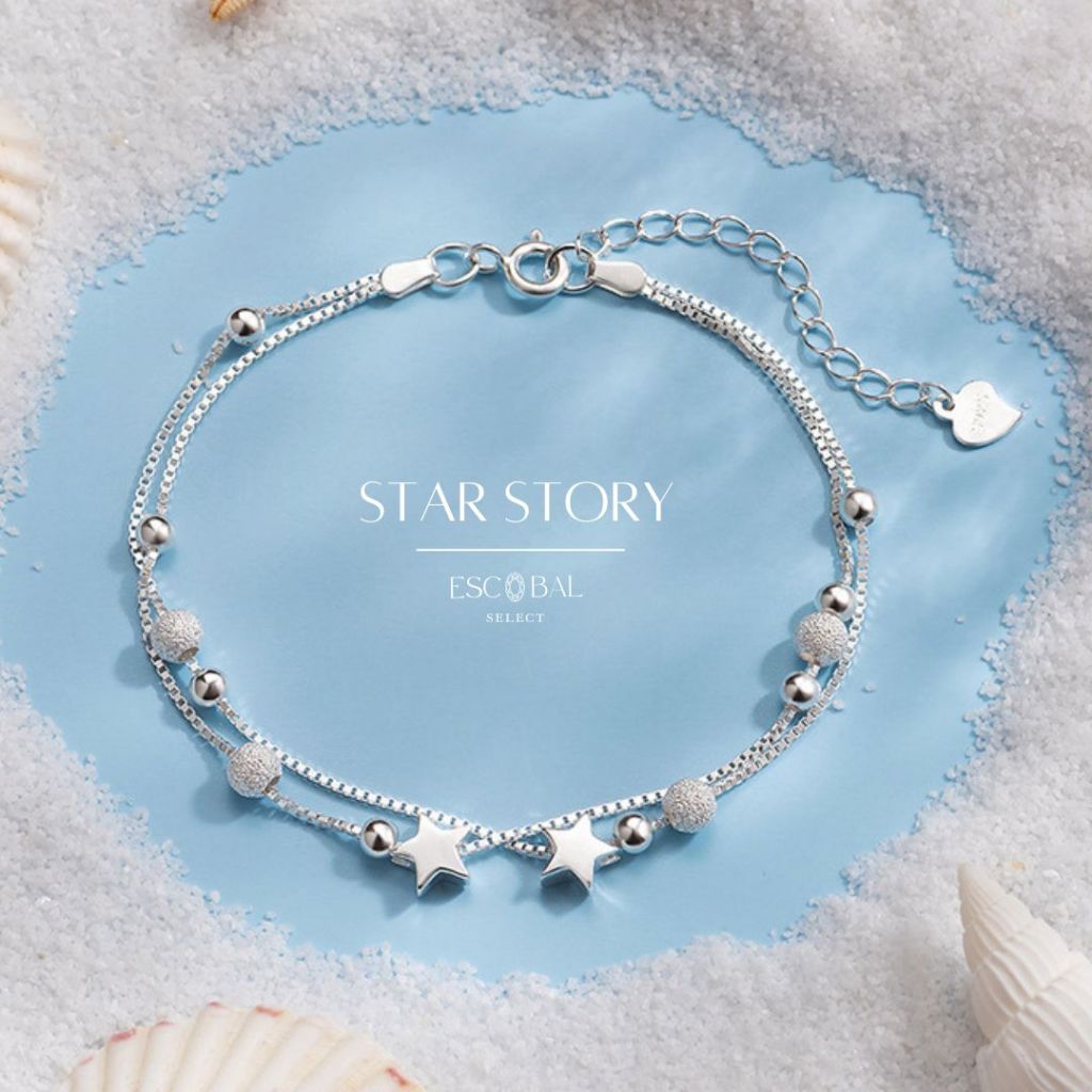 ESCOBAL✨กําไลเงิน Star Story สร้อยข้อมือเงินแท้ กําไรเงิน กําไลข้อมือผู้หญิง ข้อ