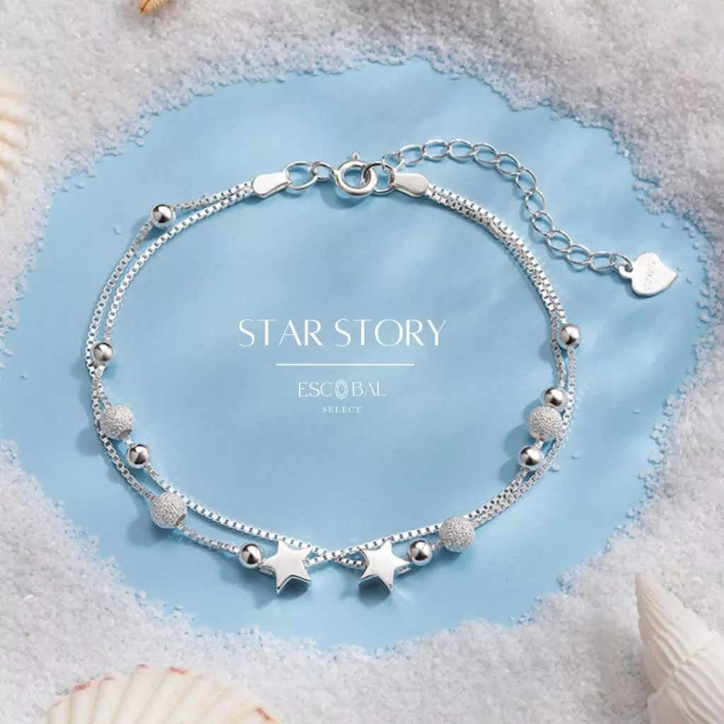 ESCOBAL กําไลเงิน Star Story สร้อยข้อมือเงินแท้ กําไรเงิน กําไลข้อมือผู้หญิง ข้อมือเงิน วาเลนไทน์