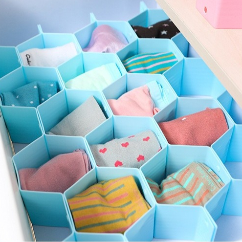 HHsociety แผ่นแบ่งลิ้นชัก รังผึ้ง ตัวแบ่งช่องเก็บของ จัดระเบียบถุงเท้า ชุดชั้นใน เนกไท