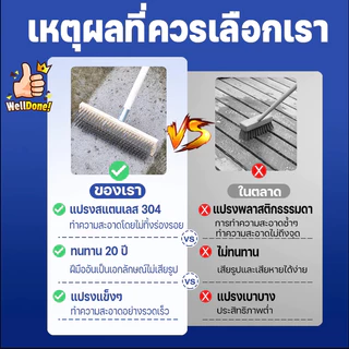 แปรงขัดพื้น แปรงลวดขัดพื้น 115cm ด้ามจับยาว แปรงลวดสเตนเลส สําหรับทําความสะอาดพื้น ไม่ต้องก้ม ทนทาน กลางแจ้ง ในร่ม