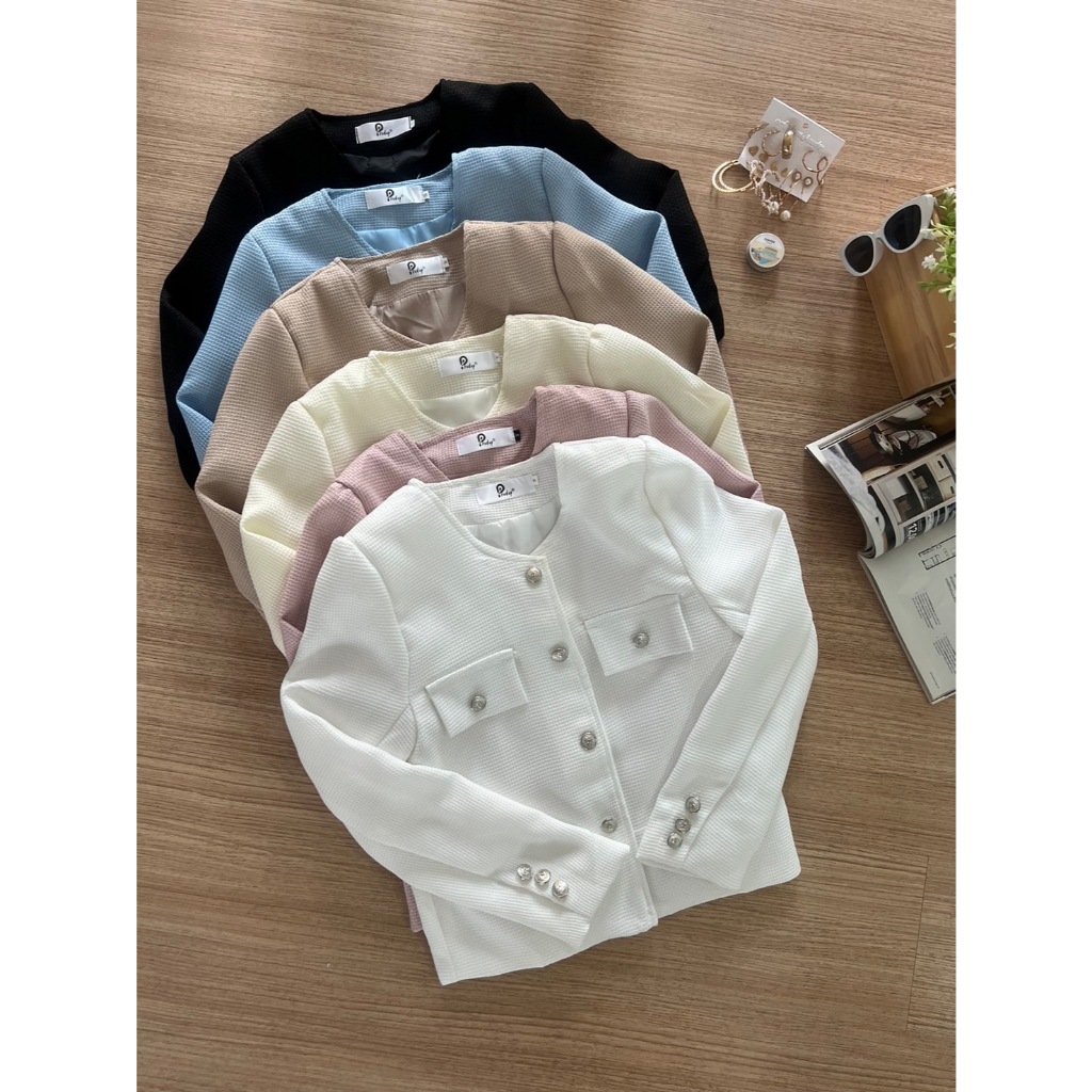 Pradap_brand:เสื้อทวิตแขนยาวกระดุมเงิน