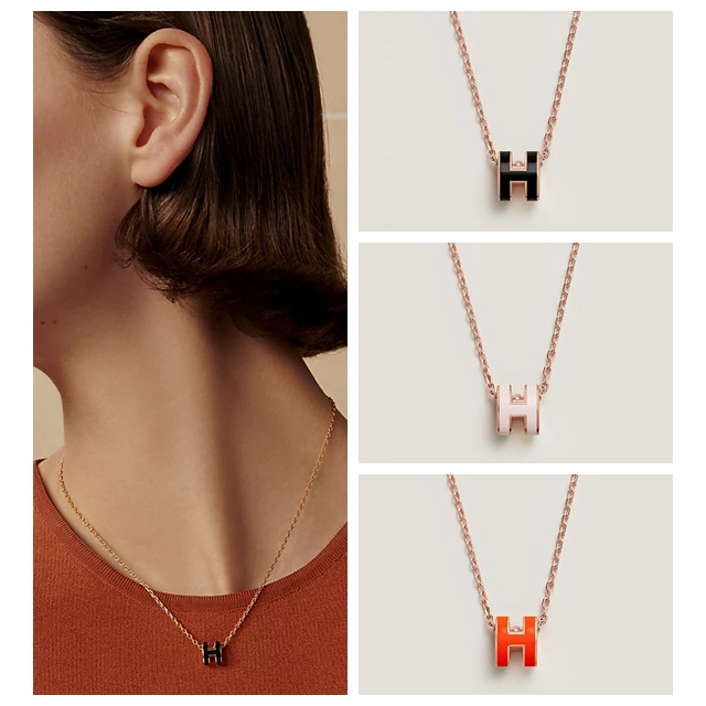 💎Hermès เครื่องประดับแฟชั่น สร้อยคอ mini Pop H ของแท้💯