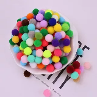 “กรุงเทพฯ ส่ง24ชม”100ชิ้น ปอมปอม สีสันสดใส ยืดหยุ่นสูง งานฝีมือสร้างสรรค์ ระดับอนุบาล ลูกขนแมวแสนสนุก ของตกแต่งคริสต์มาส