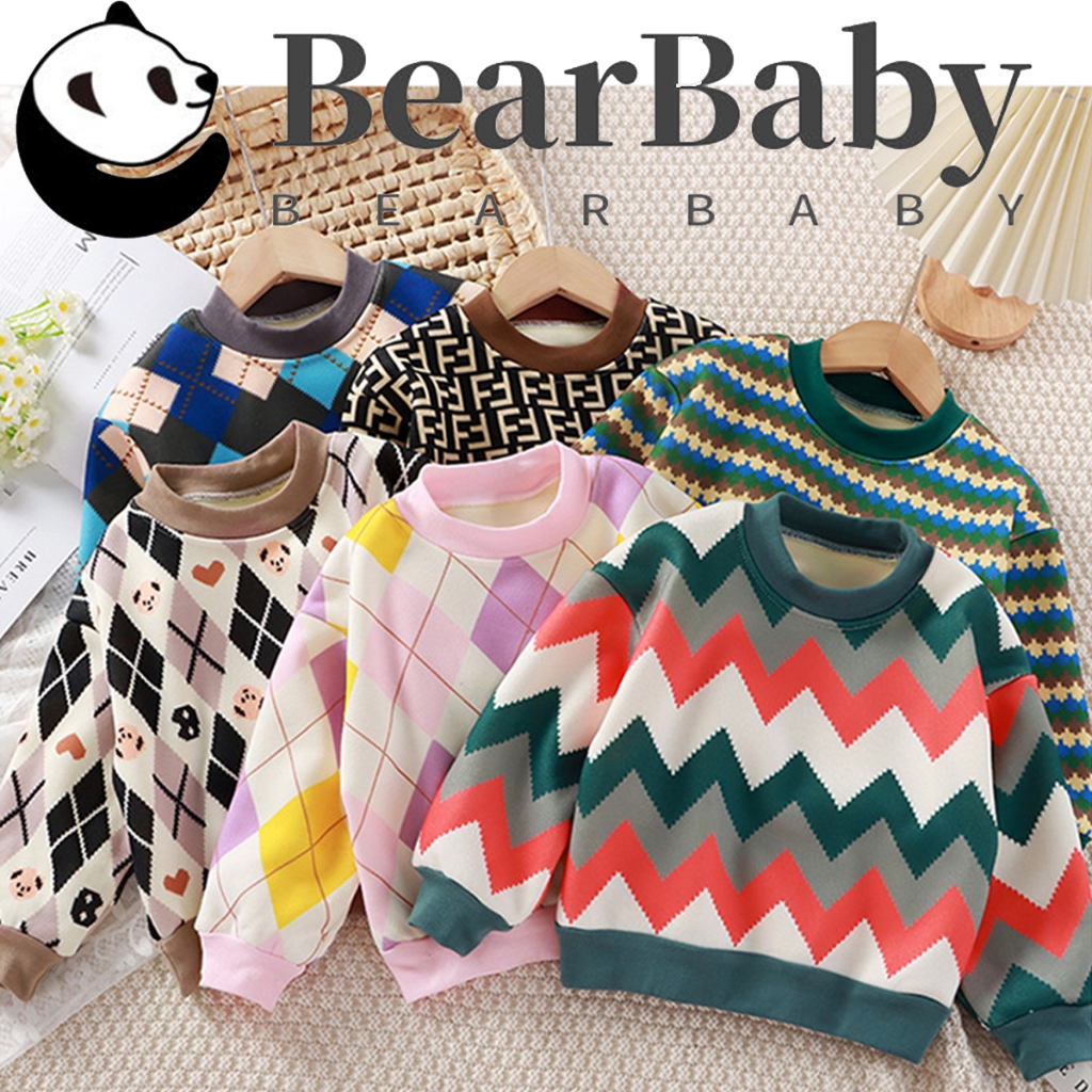 เสื้อกันหนาวเด็ก เสื้อแขนยาวเด็ก คอกลม ลายคริสมาส งานสไตล์เกาหลี