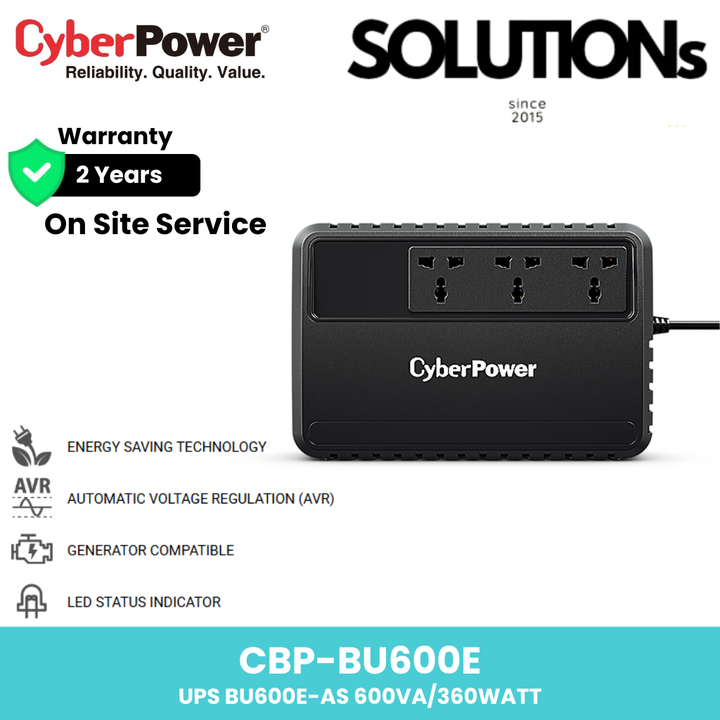 CyberPower CBP-BU600E UPS 600VA/360WATT เครื่องสำรองไฟ รุ่น CBP-BU600E