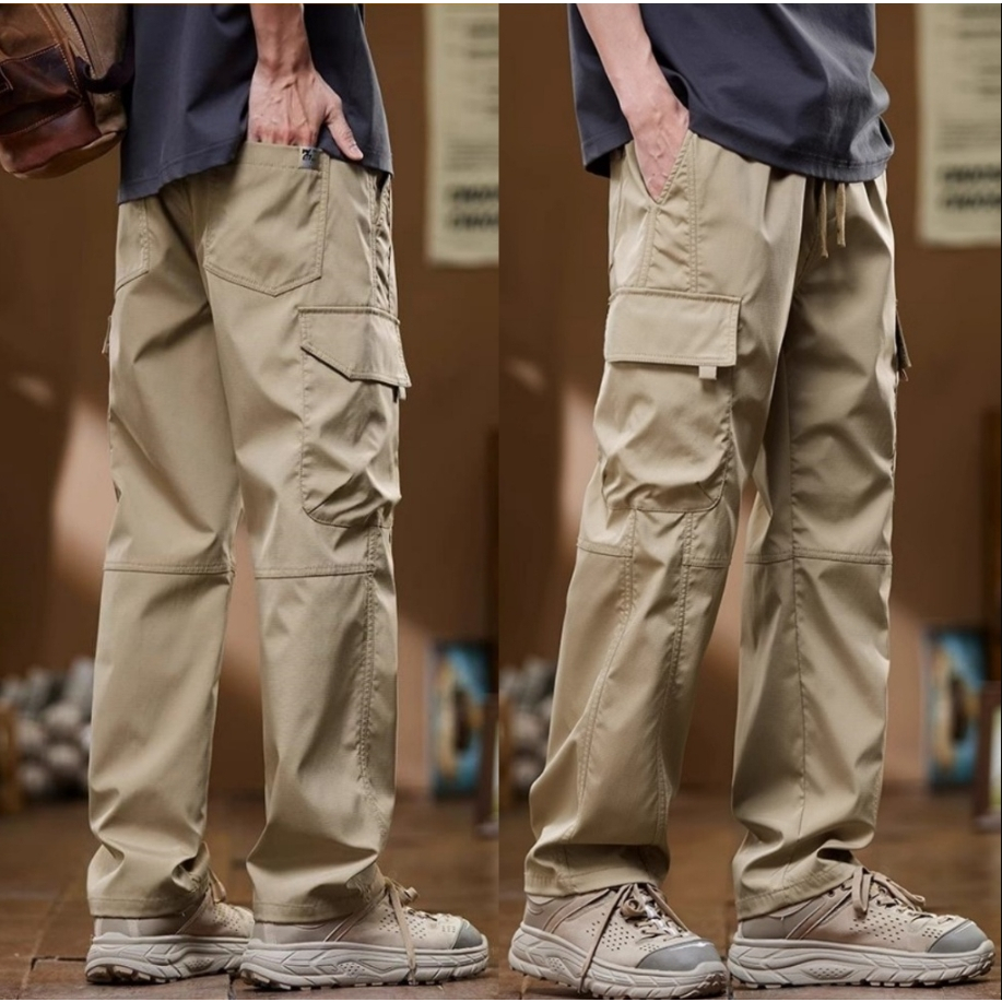 Fancy Fashion กางเกงวอร์ก ถุงมาก สีดำ-สีเบจ สบายฟังก์ชันอล ใช้ได้ทุกโอกาส - รูปที่ 2