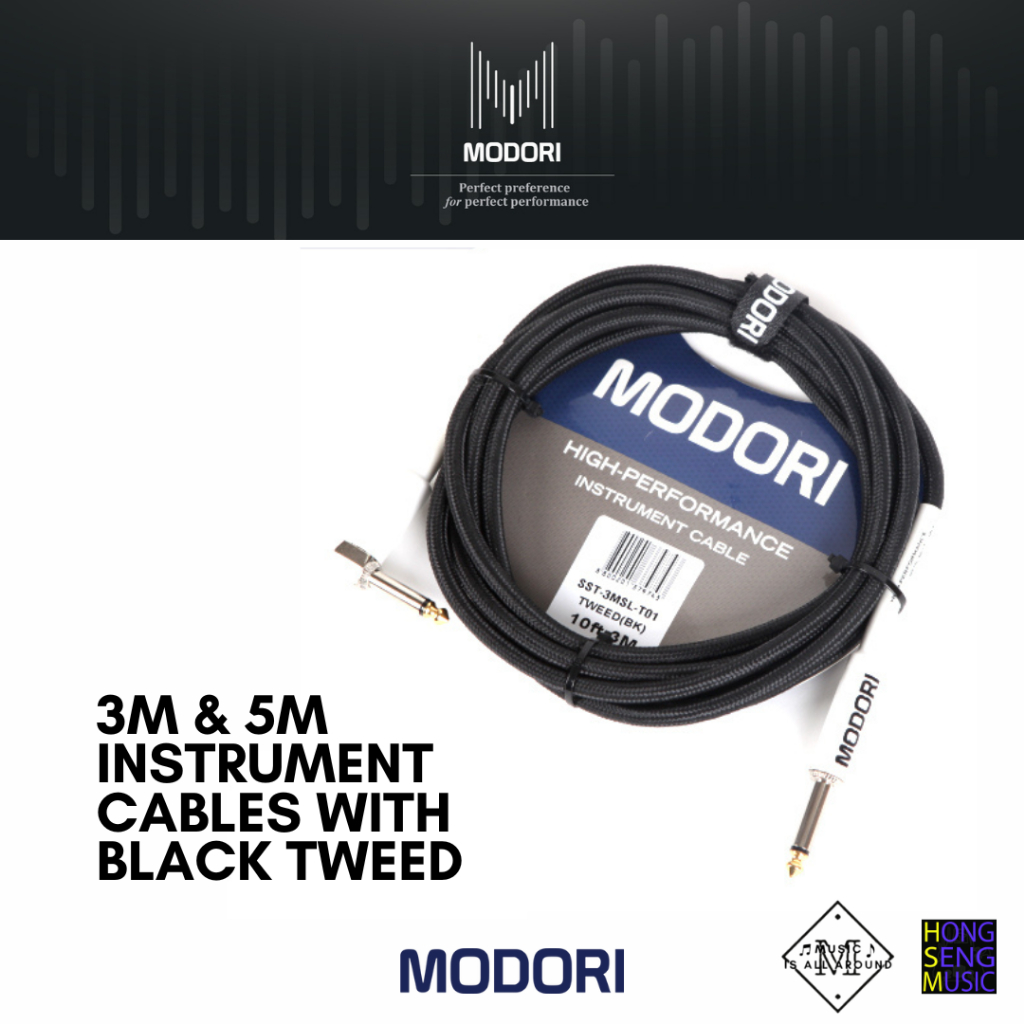 สายแจ็คกีตาร์ Modori 3M & 5M Instrument Cables with Black Tweed