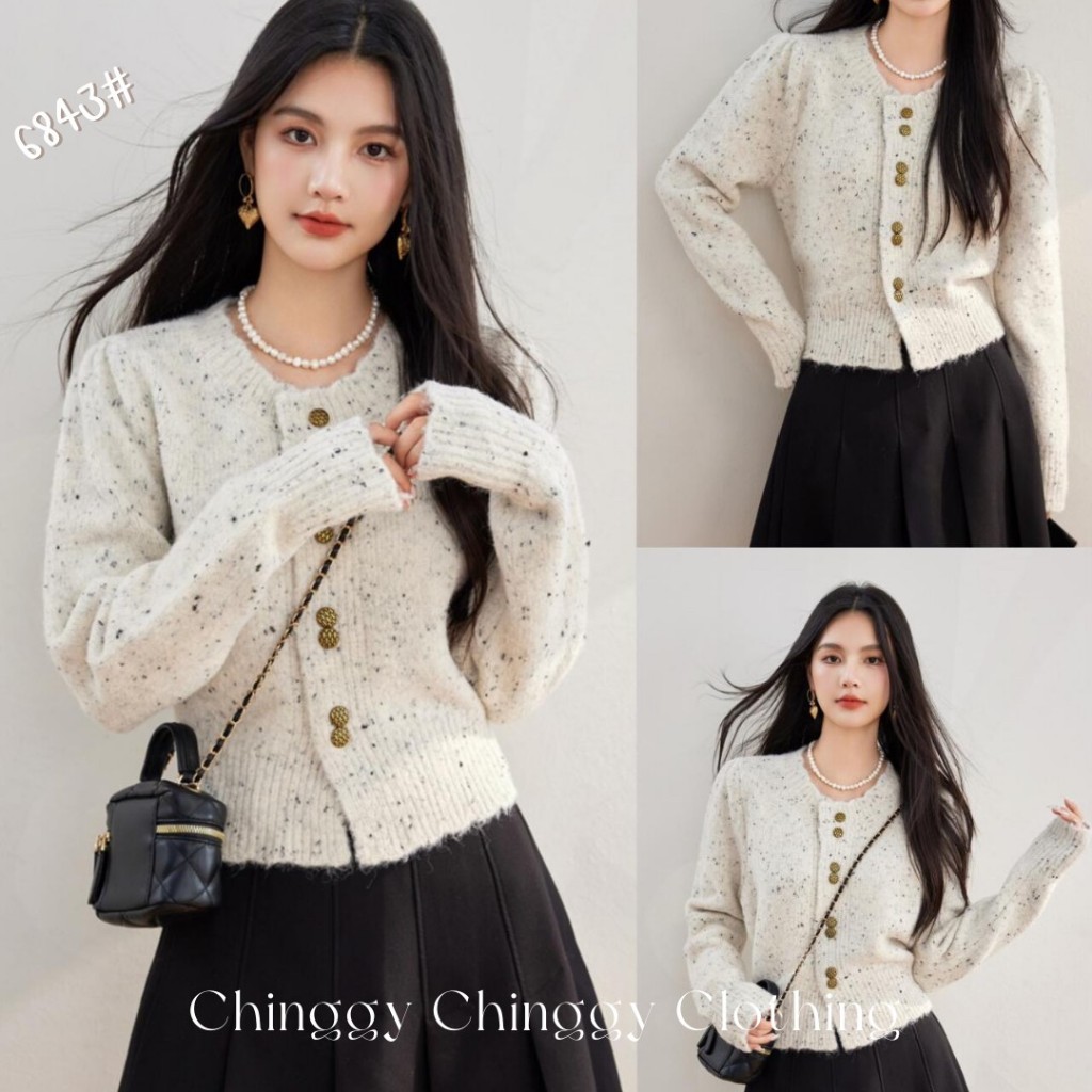 [Chinggy] 6843# เสื้อแขนยาวแฟชั่น ลูกคุณหนู ผ้านิ่มใส่สบาย