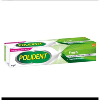 polident 60g กาวติดฟันปลอม เฟรชมิ้นท์ครีมสีชมพู