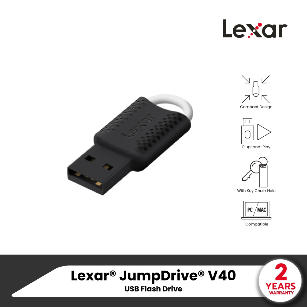 Lexar JumpDrive V40 8GB (LJDV040008G-BNBNG) Flash Drive USB 2.0 Supported PC and Macc®