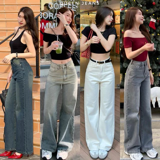 Queen Jeans 1090.- กางเกงยีนส์เอวสูง ทรงสวยเนื้อผ้ายีนส์พรีเมียม ใส่สบาย ใช้งานได้คงทน