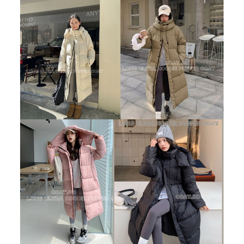 DD(no.84)🌨️LONG ULTRA hoodie puffer coat🎄✨โค้ทลุยพายุหิมะ!!หมวกถอดได้ มีซิปรูด ใส่ติดลบแต่ละมื้อแต่ล