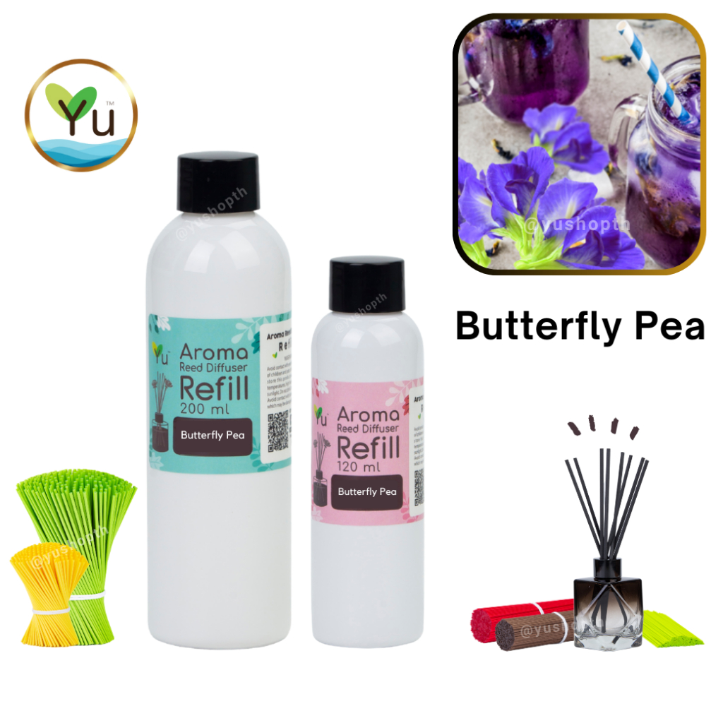 Refill รีฟิล กลิ่น Butterfly Pea กลิ่นดอกอัญชัน กลิ่นหอมสะอาด สำหรับ ก้านไม้หอม ก้านไม้ปรับอากาศ