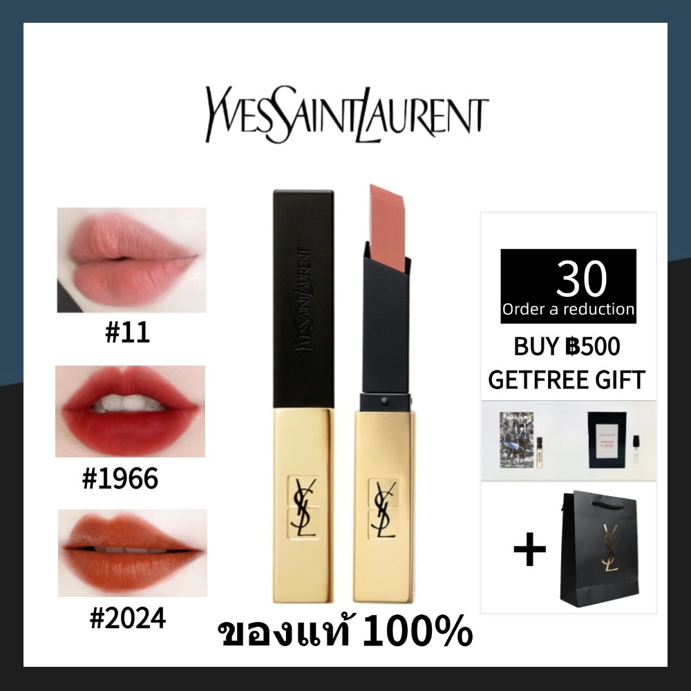 【แท้ %】 YSL Yves Saint Laurent Lipstick Rouge Pouge Pour Couture the Slim Lipstick 2.2g #2024 #09 #21 #23 #28 #11