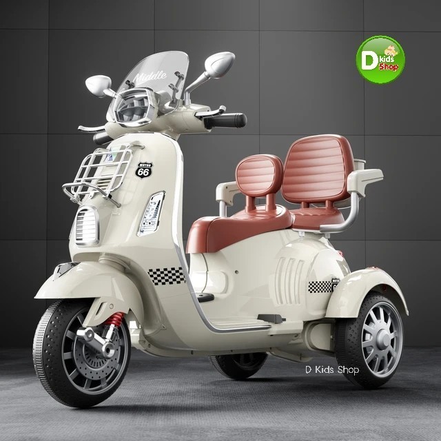 🔥5.5🔥SDKT-V2 รถแบตเตอรี่เด็ก รถเวสป้าเด็ก 2 ที่นั่ง Vespa Sprint  อุปกรณ์ครบ ของเล่น