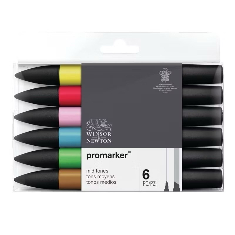 Winsor and newton promarker set 6/12 I มาร์คเกอร์สูตรแอลกอฮอล์แบบเซท 6 ด้ามและ 12 ด้าม