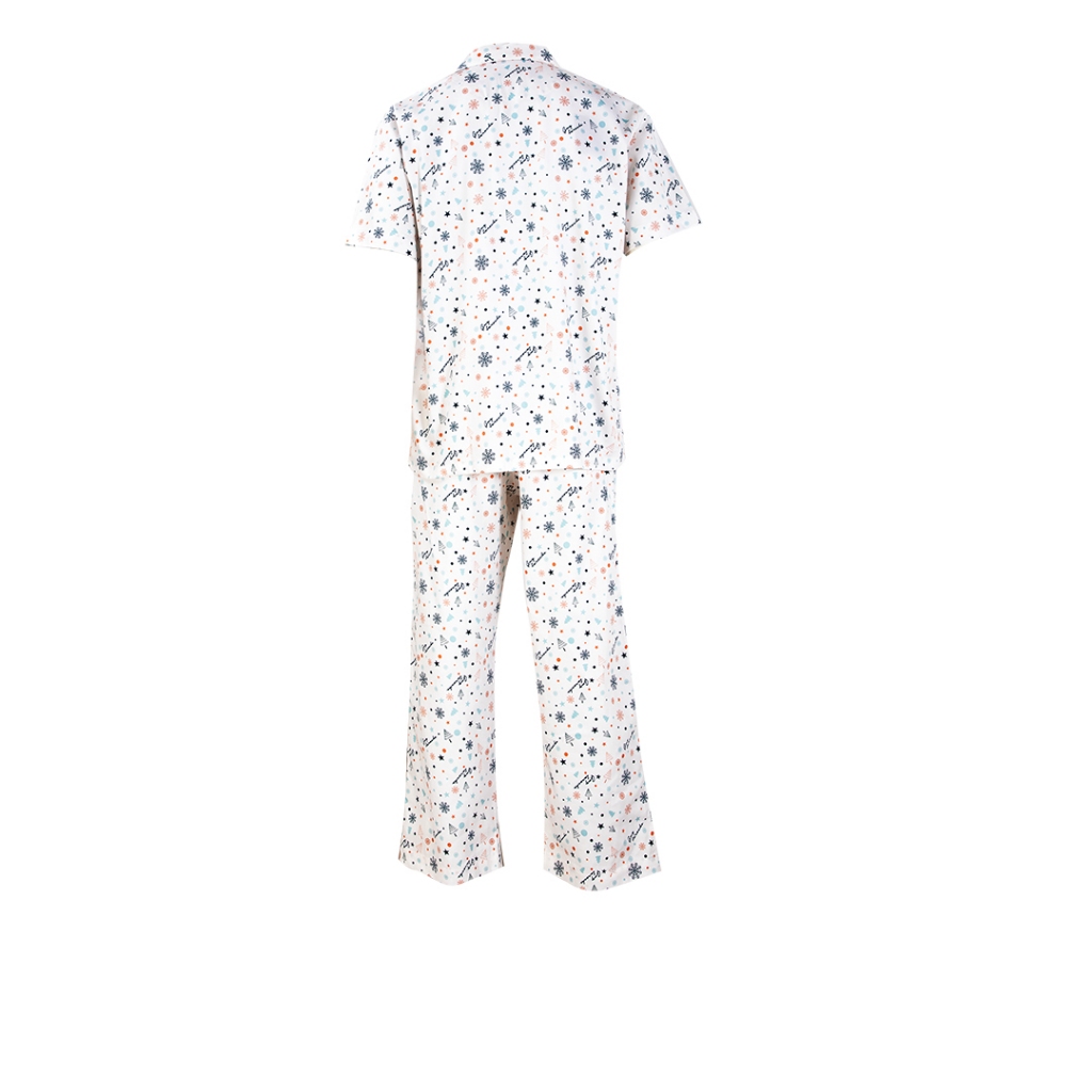 Guy Laroche ชุดนอนคอปก แขนสั้น ขายาว พิมพ์ลาย เนื้อผ้า Cotton รุ่น JPP4201W4