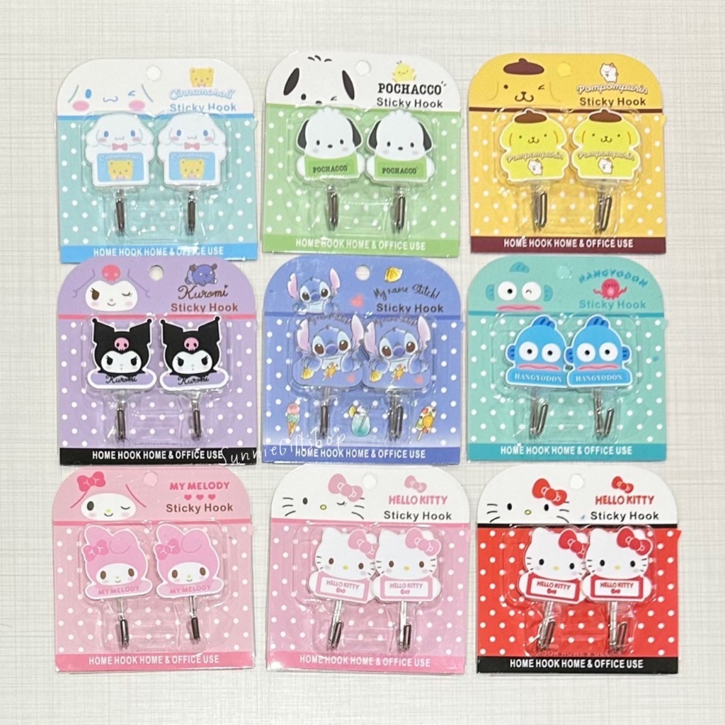 ที่แขวน ตัวติดผนัง พร้อมกาวสองหน้า ลายการ์ตูน Set2ชิ้น