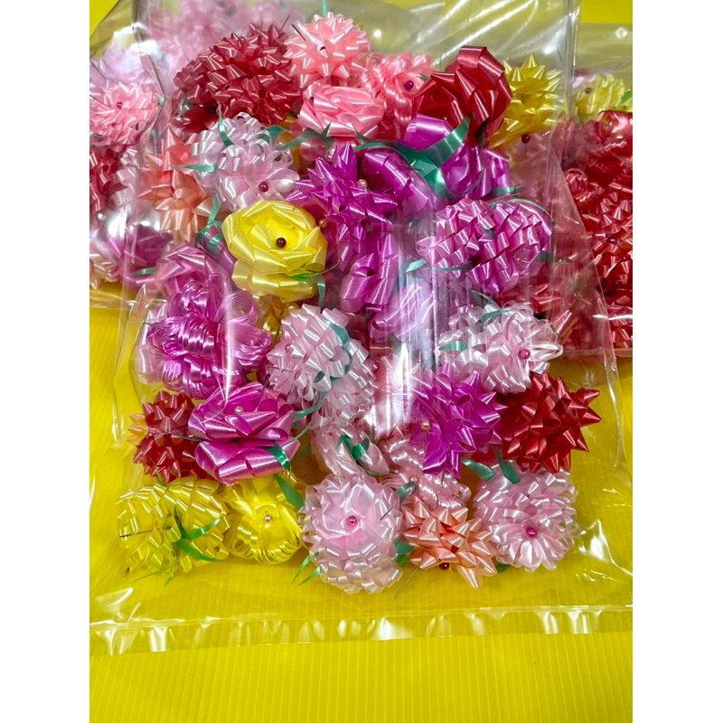 โบว์ดอกริบบิ้นติดของขวัญแบบเข็ม แพ็คละ 100 ดอก