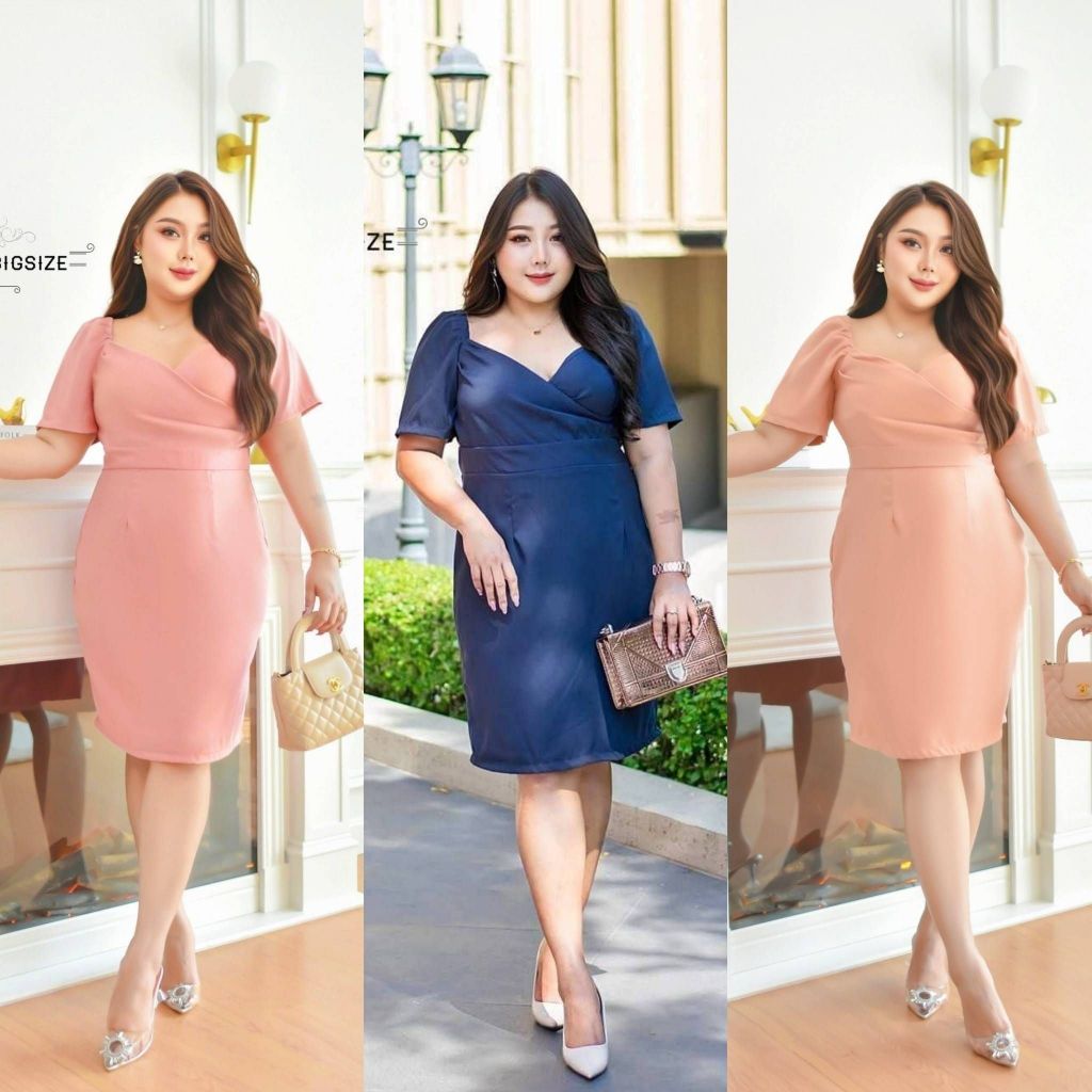 SG992  เดรสอกป้ายใส่ยางไหล่และยางหลัง ทรงสอบสวยเรียบร้อย​ เรียบ​หรู​ดูดี​ ใส่​ออกงาน หรือทำงานก็ดูดี