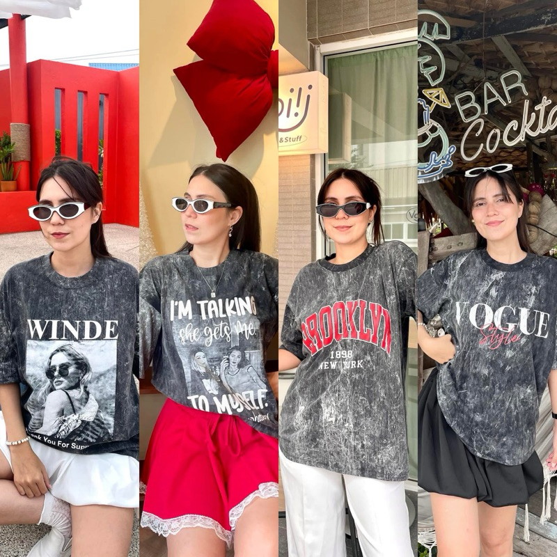 🩶Vintage T-Shirt🩶 เสื้อยืดผ้าฟอก วินเทจ oversized