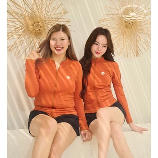 ใหม่! 🌈Letmeinsummers🌈 APPEAL☀️🌊 เสื้อว่ายน้ำผู้หญิงแขนยาวสีพื้น มีซิป ฟองน้ำ UPF50+ มีไซส์ AP080