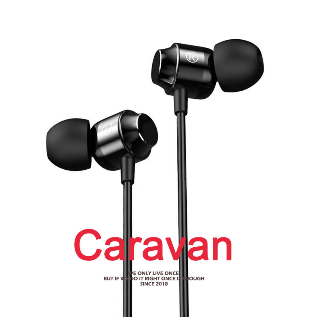 Caravan Crew In-ear Headphone หูฟังแบบมีสาย Stereo เสียงดี เบสแน่น สายยาว 1.2 เมตร หัวเสียบ 3.5 มม ของแท้
