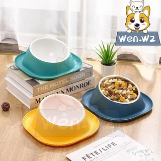 wen.W2 ชามสัตว์เลี้ยง 1 ชามป้องกันมดรั่วซึมออกแบบมาสำหรับสุนัขชามแมวสามารถทำความสะอาดได้ง่ายสำหรับสัตว์เลี้ยง