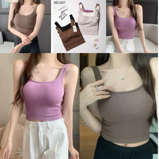 ZH.B001เสื้อกล้ามเสริมบราแนวน่ารัก บราสายเดี่ยวฟองน้ำในตัว เนื้อผ้าร่อง