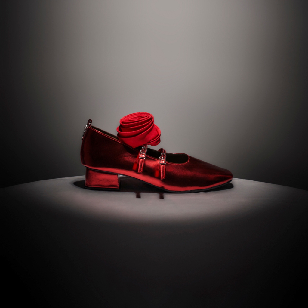 TandT - ROSEMARY-JANE RED SHOES - ROSE HAND-CRAFTED MARY-JANE PUMPS SHOES