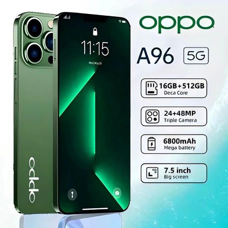 2024 ใหม่OPPO A96 สมาร์ทโฟนสำหรับขาย 16GB + 512GBโทรศัพท์มือถือ 5Gของแท้โทรศัพท์มือถือAndroid12 HD